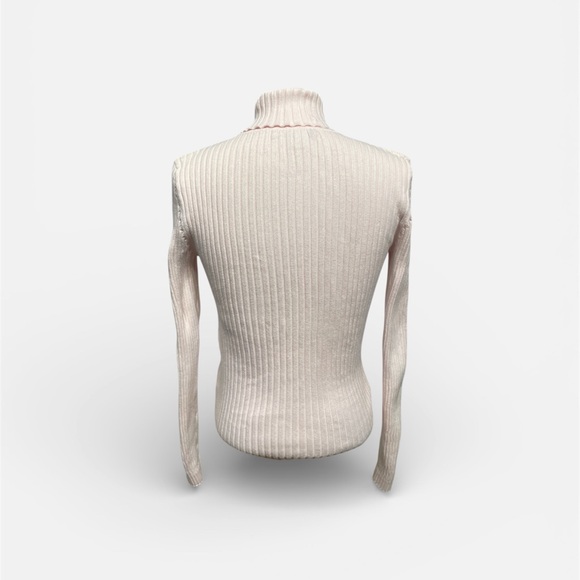 Tommy Hilfiger Women's Pink Ribbed Turtleneck Sweater - Picture 3 of 7